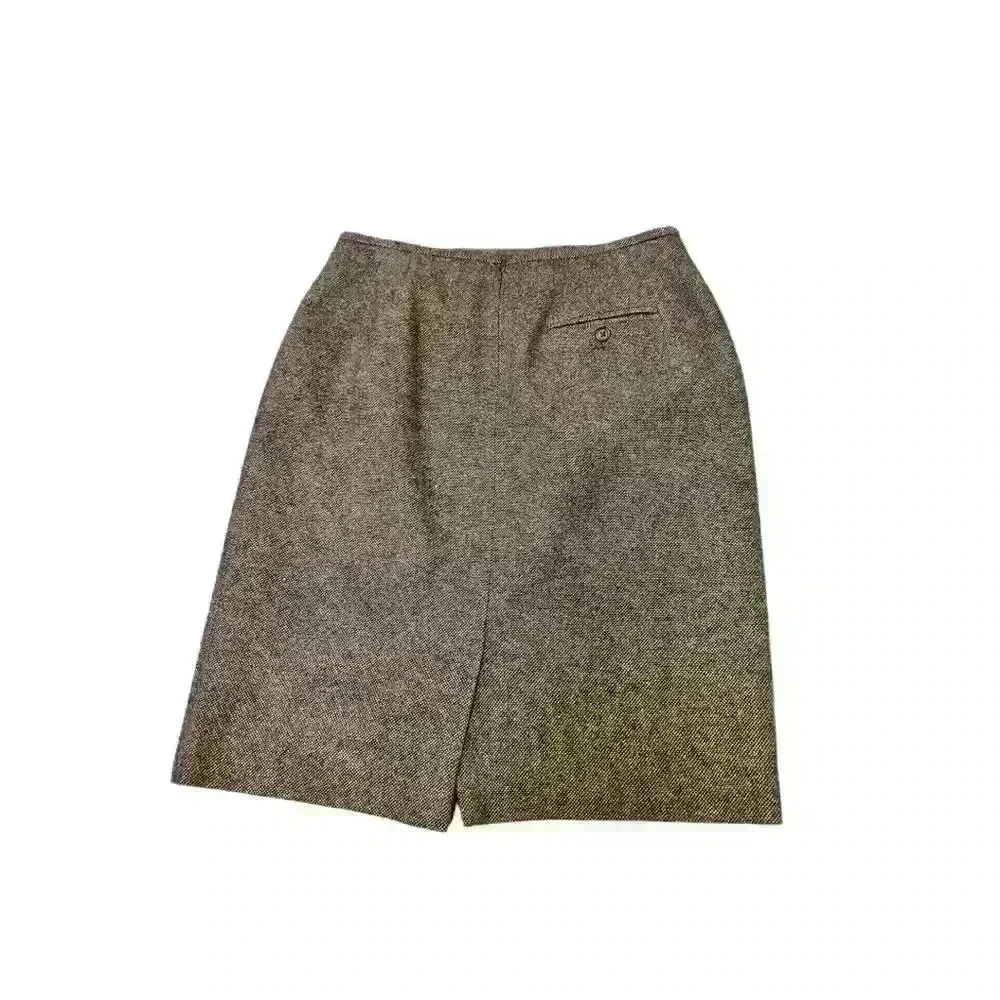Lauren Ralph Lauren 100% Wool Black and Tan Pencil Skirt, size 10